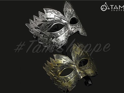 Mặt nạ dạ hội nửa mặt viền răng cưa Vintage HLW-MN-32-3